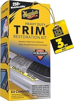 Meguiar's Heavy Duty Trim Restoration Kit - Includes a Cleaning Solution to Deep Clean Plastic and Trim and Protective Trim Shield That Delivers Ultra-Durable Protection with UV Blocking Protection