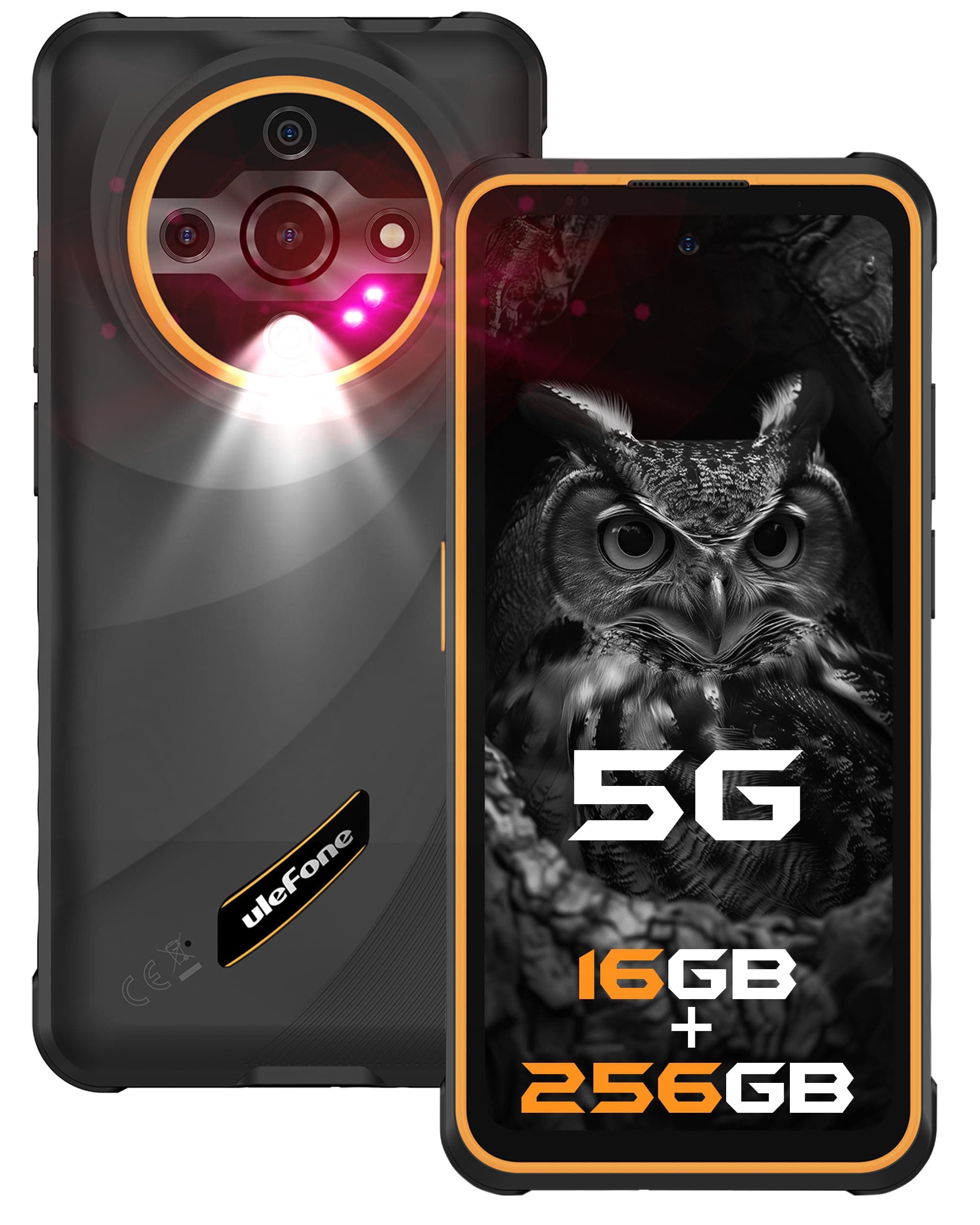 Ulefone Armor X31 Pro 5G Rugged Phone, MTK Dimensity 6300 5G, 16GB+256GB, Android 14, 6.56” 120Hz, 64MP+25MP+16MP Camera, 6050mAh, NFC/IR Blaster/GPS, Glare Flashlight, IP68/IP69K -Orange