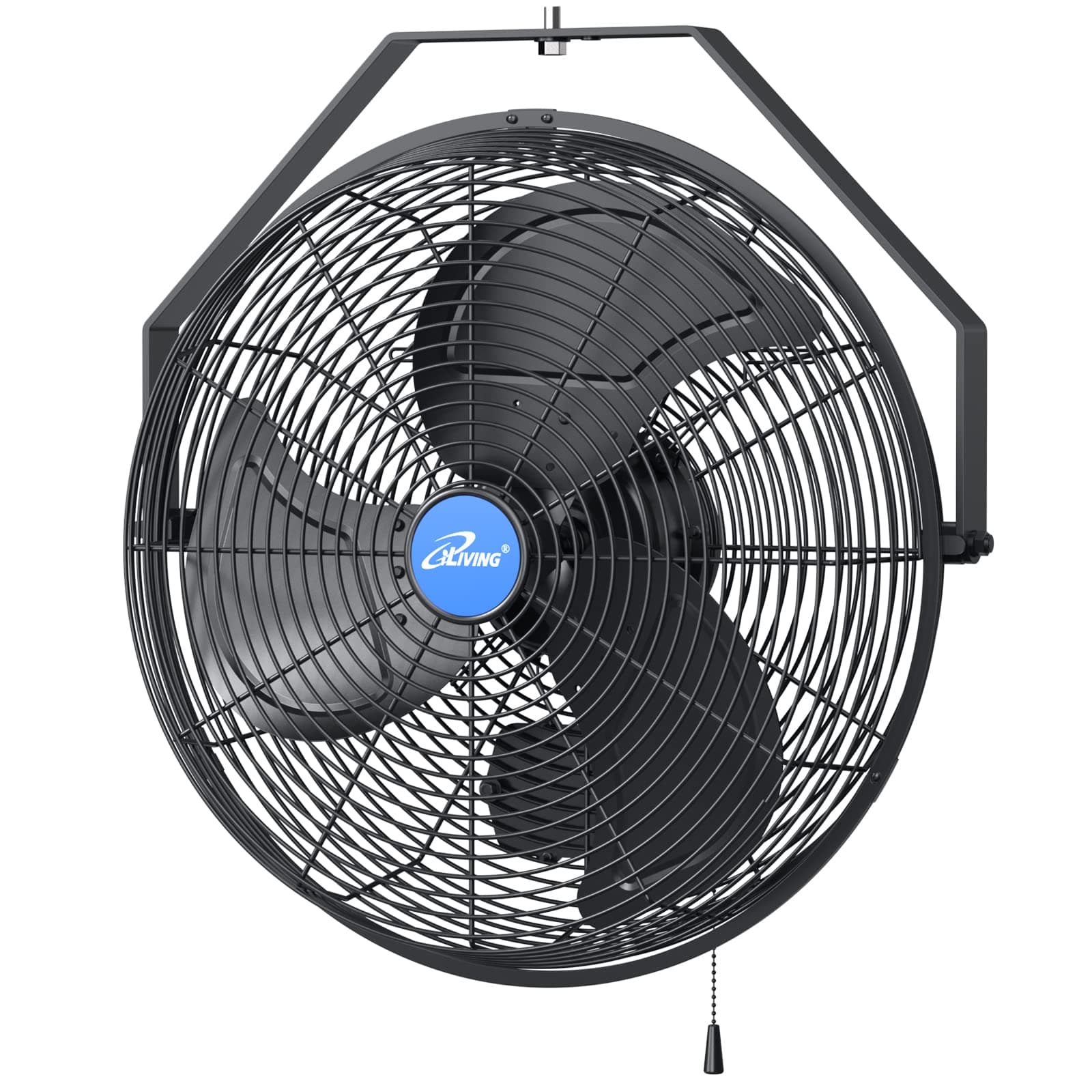 18" Wall Mounted Variable Speed Indoor/Outdoor Weatherproof Fan, Industrial grade for Patio, Greenhouse, Garage, Workshop, and Loading Dock, 6360 CFM, Black