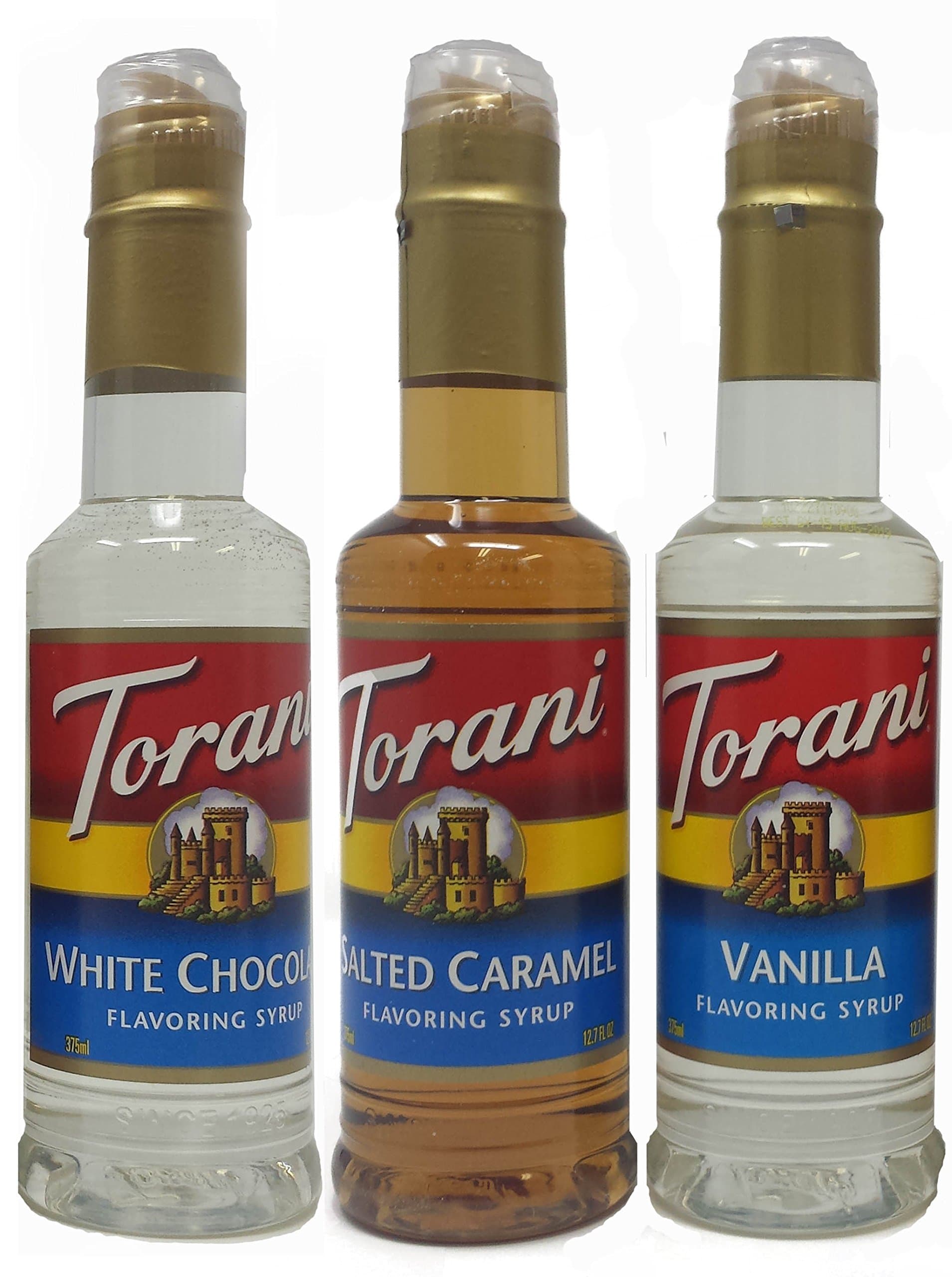 Torani Syrup 375ml (3 pack): Vanilla, Salted Caramel, and White Chocolate