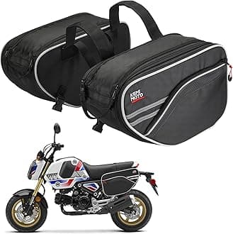 Motorcycle Saddlebags Waterproof 30L (15L*2) Compatible with Grom Motorcycle Side Saddlebags Extendable Pannier Bag for Motorcycle Dirt Bike Dual Sport Motorcross Motorbike
