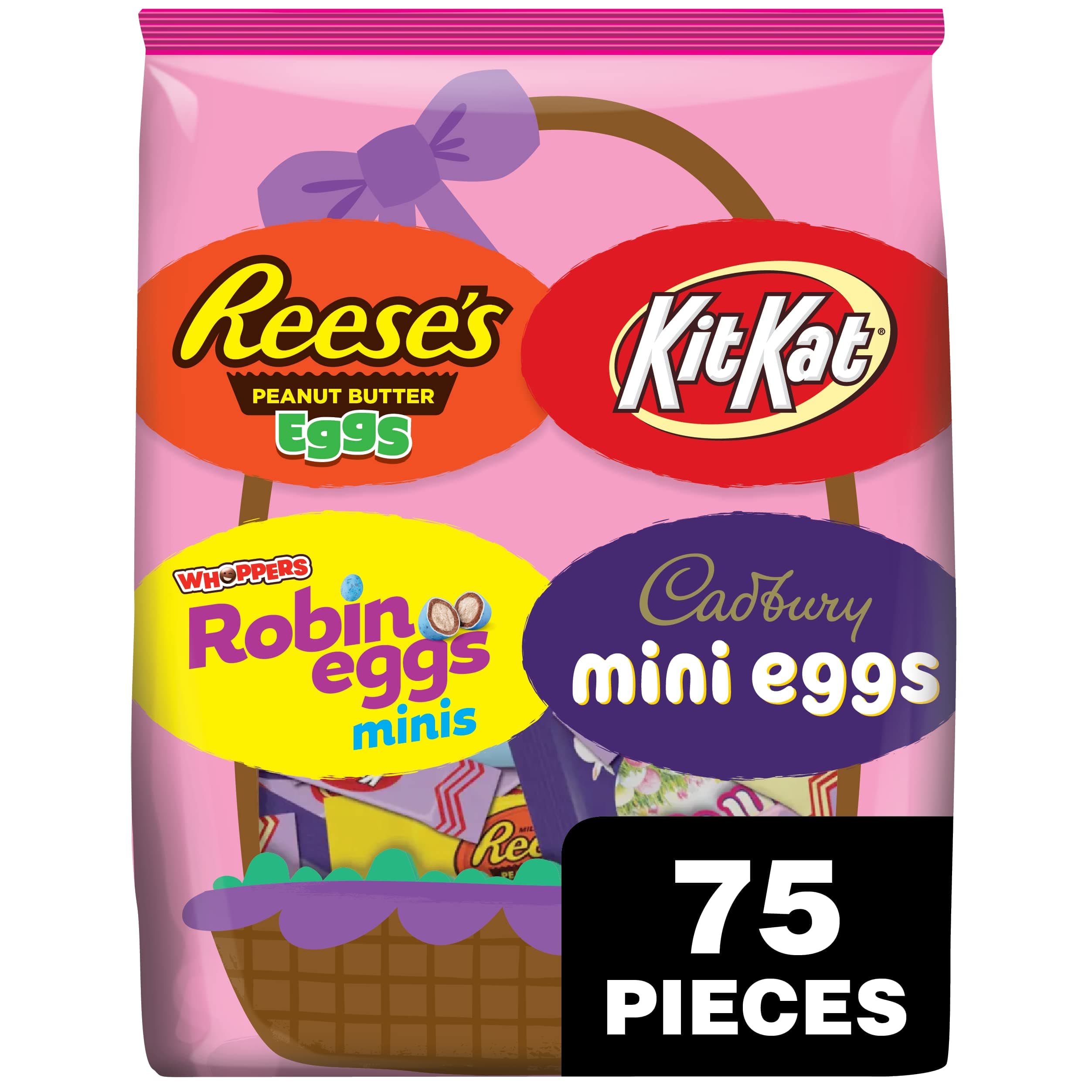 Hershey Chocolate Assortment Treats, Easter Candy, 33.4 oz Bulk Variety Bag (75 Pieces)
