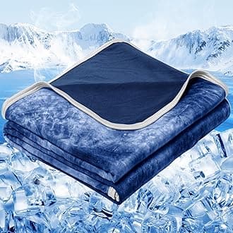 Cooling Blanket Queen Size (90"x90"), Cooling Blankets for Hot Sleepers, Absorbs Heat to Keep Adults Cool for Summer Nights Sweats, Thin Cold Lightweight Blanket for Couch Bed, All Season Use