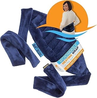 SunnyBay Microwave Heating Pad, Microwavable Moist Hot/Cool Pack for Back Pain and Shoulders, Plush 8x14 Inch Bean Bag Wrap, 64 Inches Wide with Fastening Straps, 1.5lbs, FSA HSA Approved, Blue