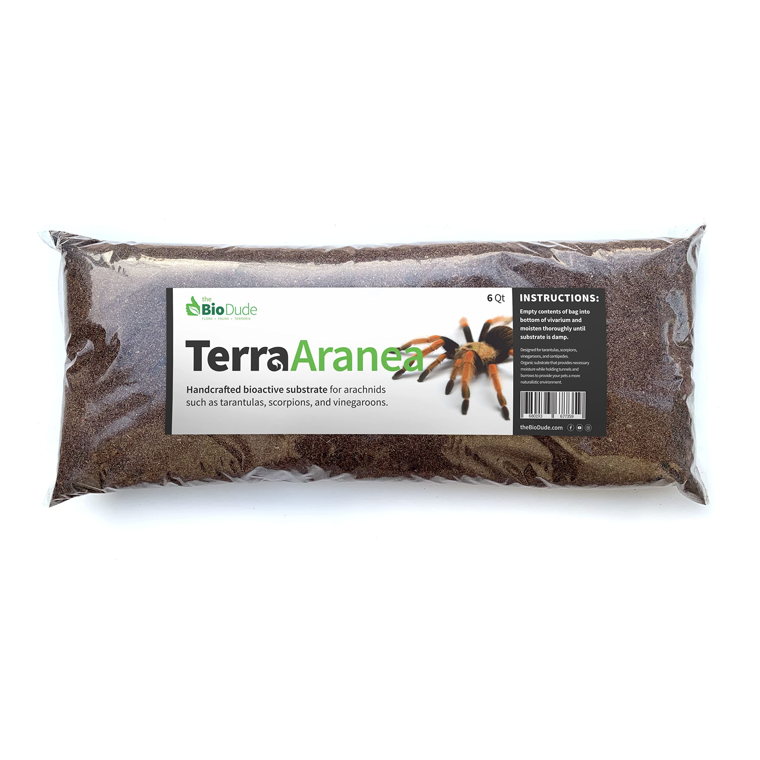 BIODUDE The Bio Dude Terra Aranea 6 quarts Bioactive Substrate for Tarantulas, Scorpions, Isopods and Millipedes Terrarium and Vivarium