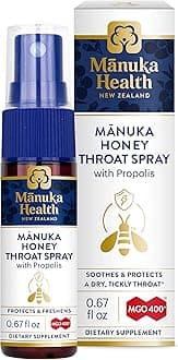 Manuka HealthManuka Honey Throat Spray with Propolis .67 fl oz, Protects & Freshens, MGO 400+, BIO30 New Zealand Propolis