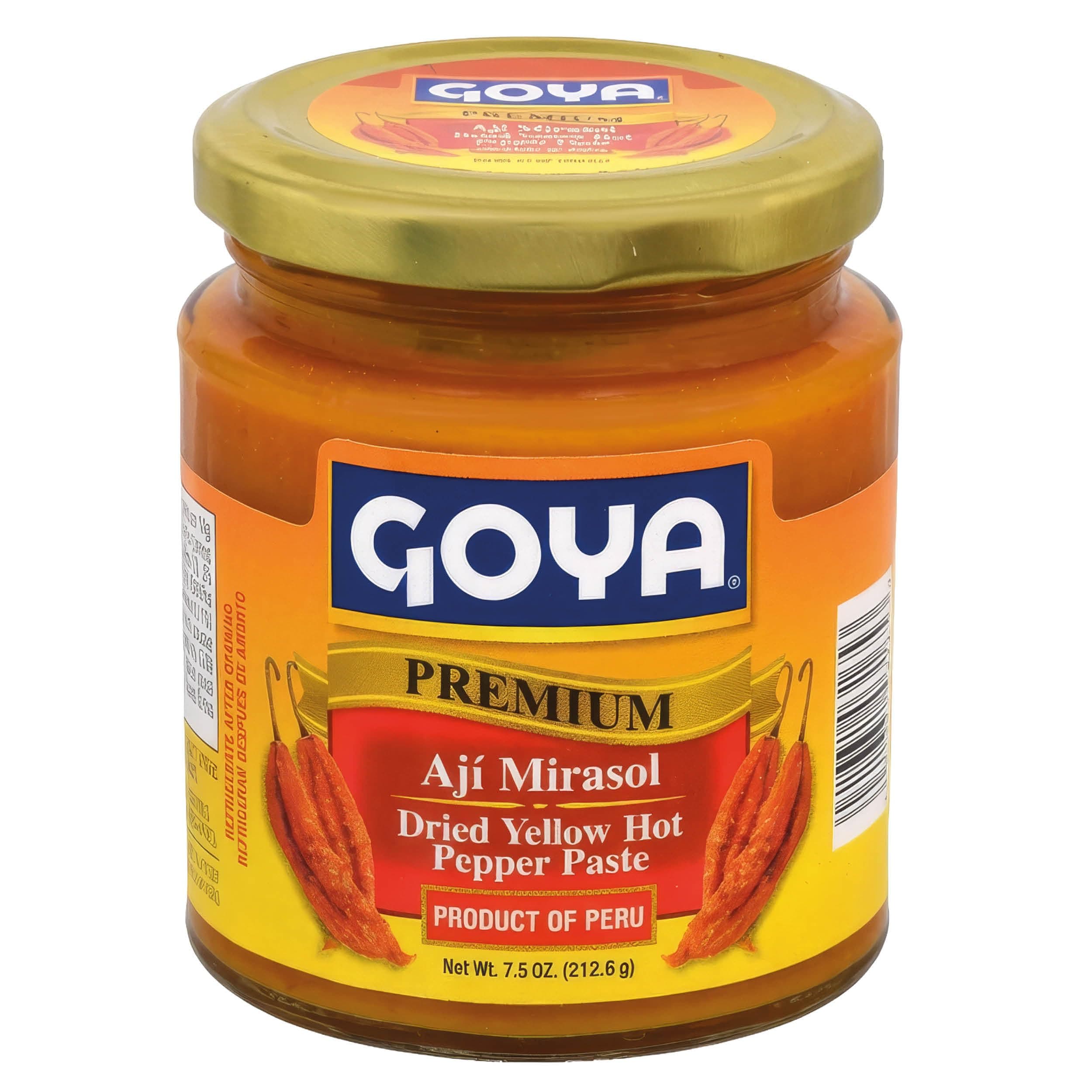Ají Mirasol Paste by Goya, Dried Yellow Hot Pepper Paste for Latin Cooking, Mild–Medium Chili Paste for Sauces, Soups, Stews & Marinades, 7.5 oz Jar