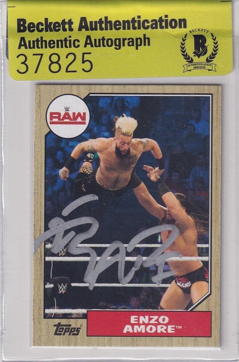 Enzo Amore Signed 2017 Topps Heritage WWE Card #21 BAS COA MLW Real1 Autograph - Autographed Wrestling Cards