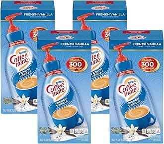 Nestle Coffee Mate Coffee Creamer, French Vanilla, Concentrated Liquid Pump Bottle, Non Dairy, No Refrigeration, 50.7 oz (Pack of 4)