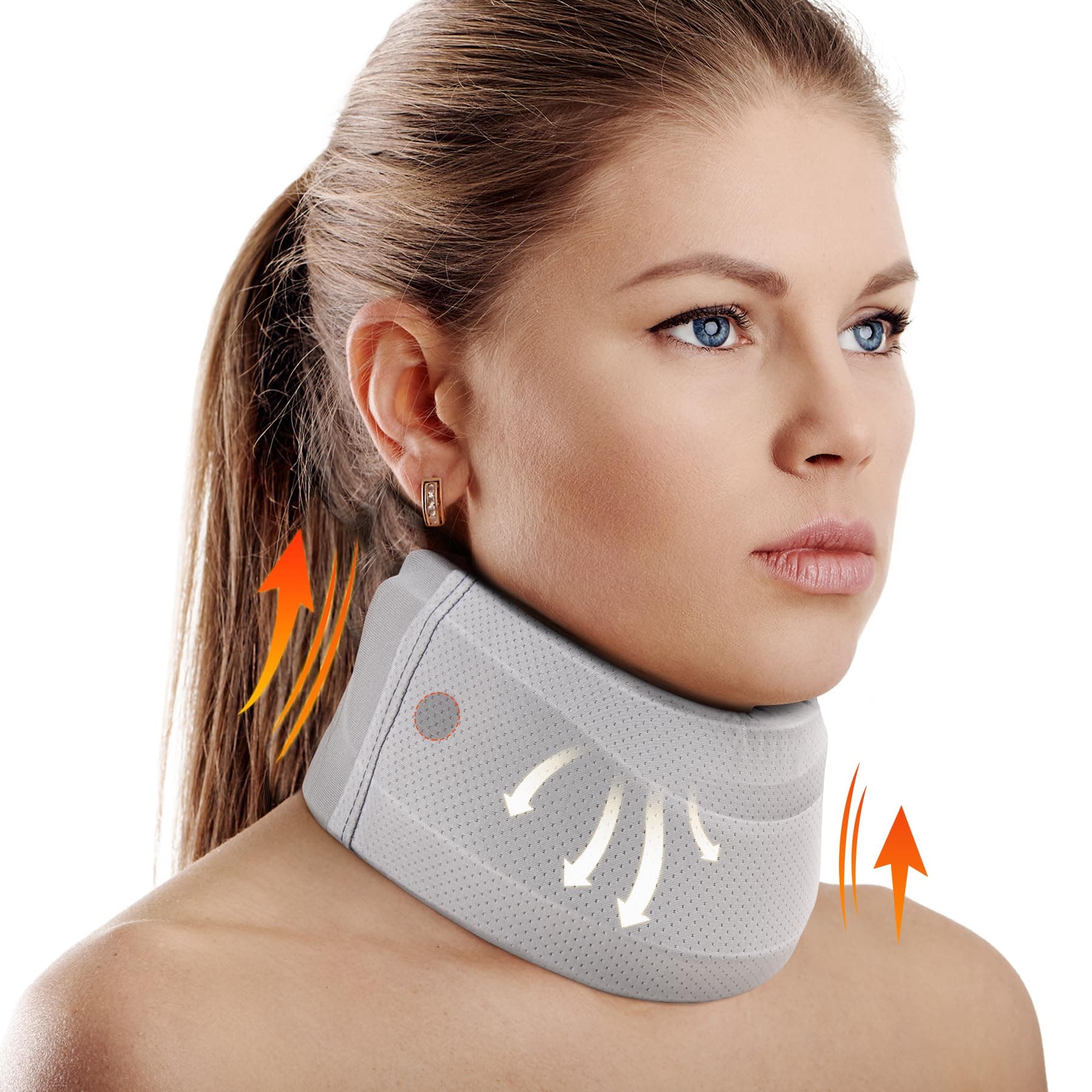 Neck Brace for Neck Pain and Support, Soft Neck Support Relieves Pain & Pressure in Spine for Women & Men, Wrap Align Stabilize Vertebrae Foam Cervical Collar for Sleeping (3.5" Depth Collar)