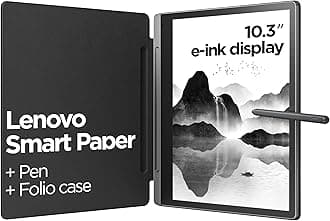 Lenovo Smart Paper | Digital Notebook ePaper with Pen and Case | 10.3" e-Ink display | Instant Handwriting to Text | Bluetooth and Wifi | Pen and Protective case included