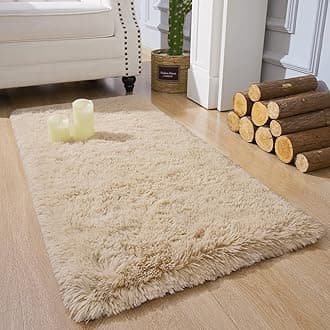 Chicrug Soft Runner Rug for Bedroom Living Room Plush Fluffy Rug 2x4 Feet, Shag Furry Runner Rug Carpet Non Shedding for Nursery Children Kids Girls Room Home Decorative, Camel