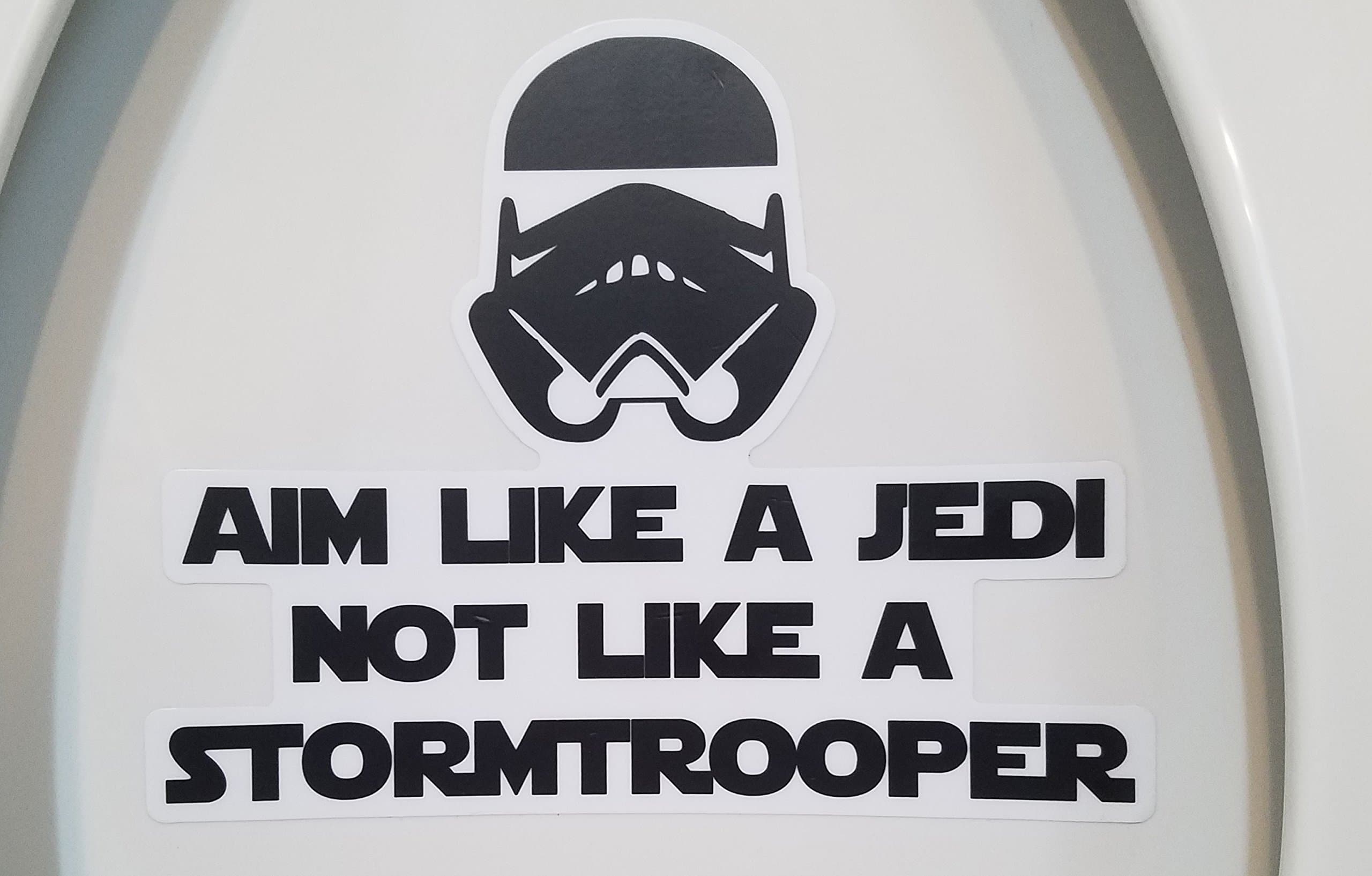 Aim Like a Jedi Not a Stormtrooper Die Cut Vinyl Sticker 7" x 5.5"