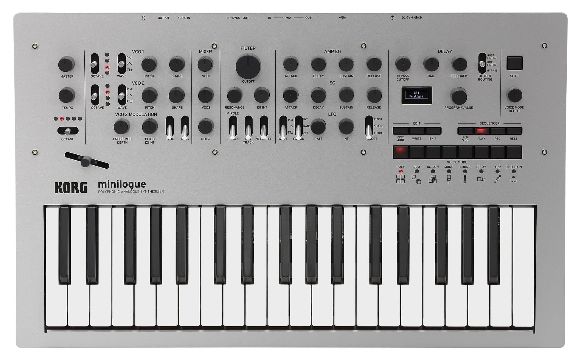 Korg Minilogue 4-Voice Polyphonic Analog Synth with Presets (MINILOGUE)
