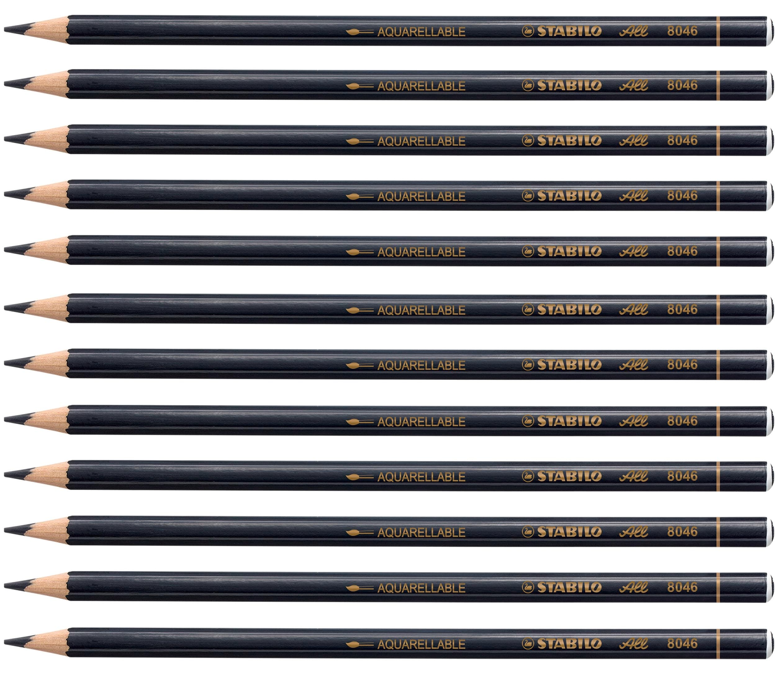 STABILO Coloured Pencil for Almost All Surfaces - All - Pack of 12 - Black