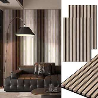 Art3d 2-Pack 48" x 24" Acoustic Wood Panels for Wall, Soundproof Wood Slat Panel for Wall and Ceiling, 3D Fluted Sound Absorbing Paneling for Interior Wall Decor, Living Room, Bedroom - Peach