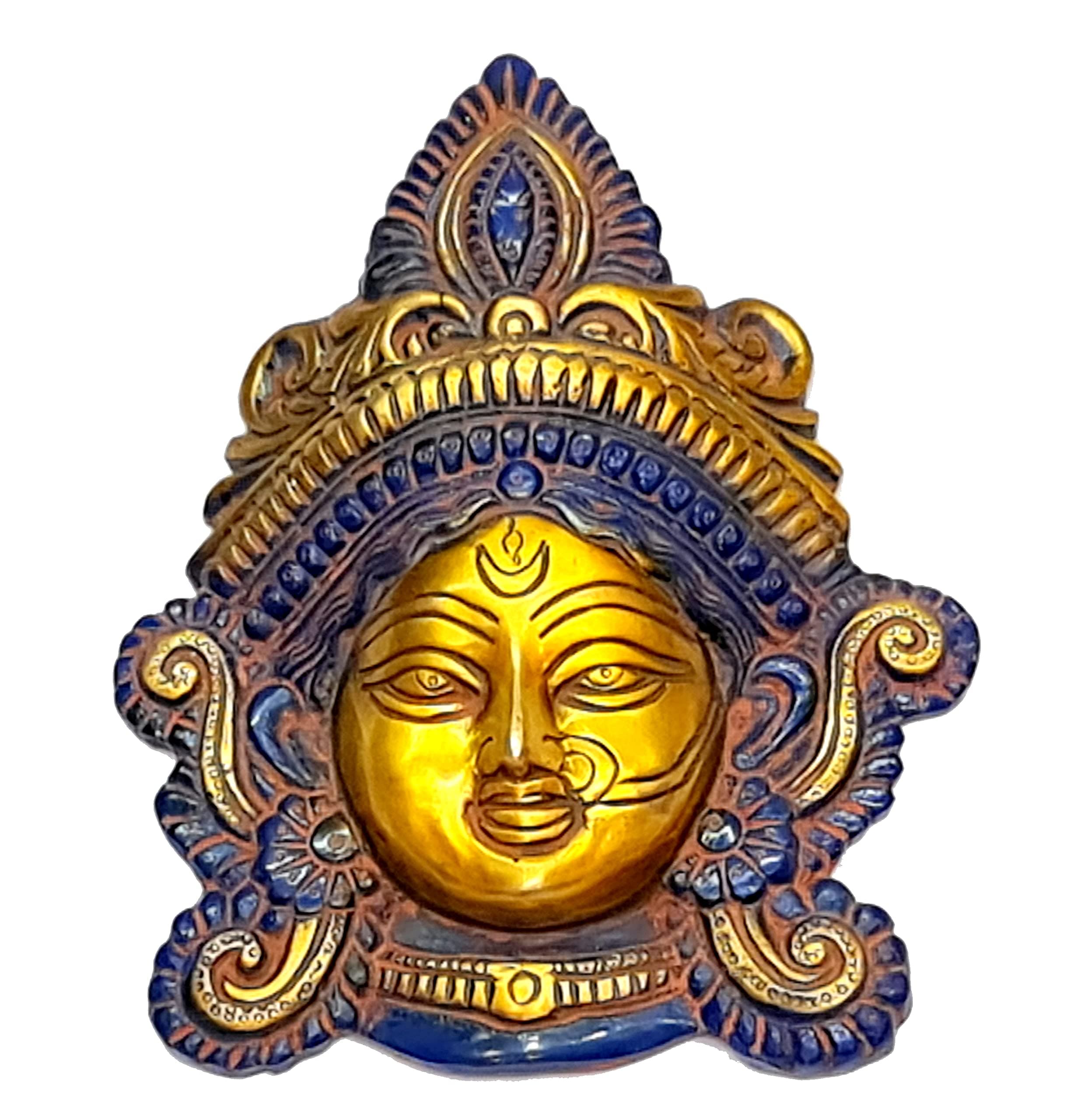 eSplanade Brass Maa Durga Wall Hanging Mata Rani Murti Idol Statue Sculpture (7.25")