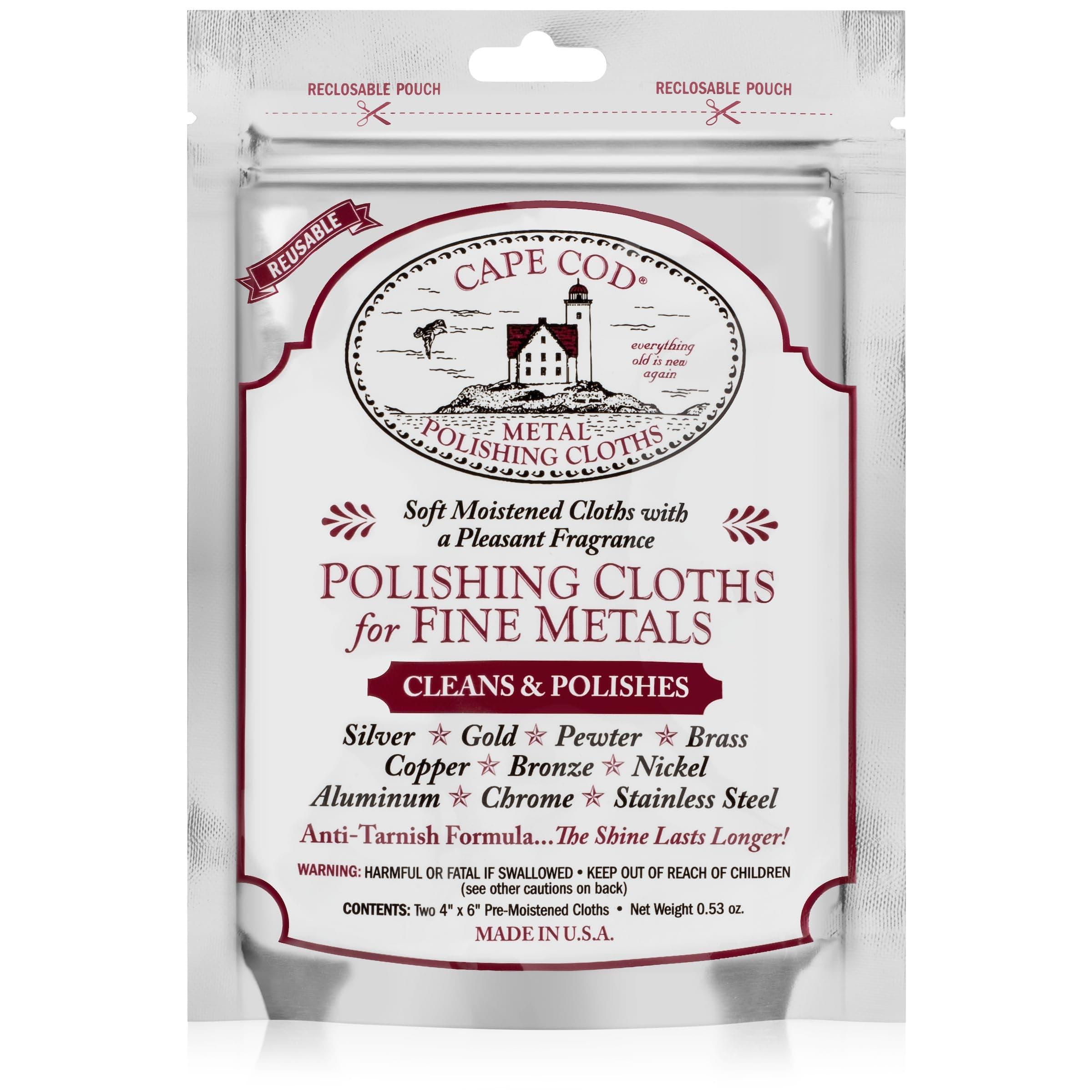 Cape Cod Polish Co 8821 4 X 6 In. Metal Polishing Cloths - 2 Pack& Pack Of 36