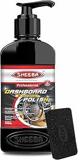 SHEEBA Dashboard & Interior Polish Protectant with applicator pad for Cars & Bikes, Restores Original Look, Long Lasting, For Plastic & Vinyl Surfaces, Prevents Ageing, Dullness, Non Greasy: 500mL