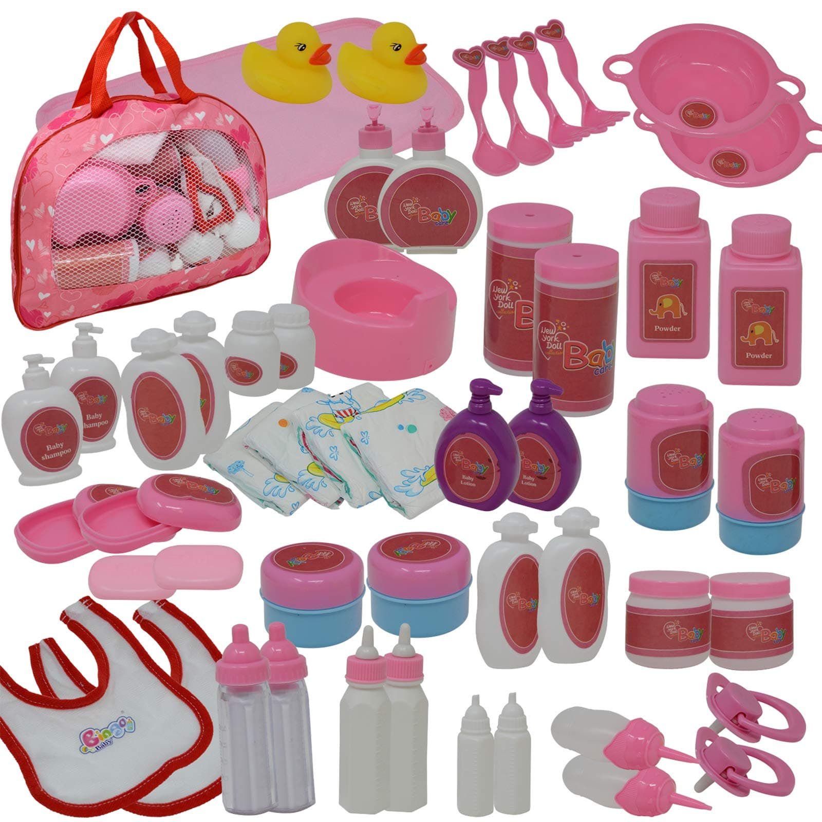 50 Piece Baby Doll Feeding & Caring Accessory