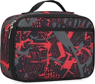 Lunch Box with Padded Liner, Spacious Insulated Lunch Bag Durable Thermal Lunch Cooler Pack with Strap for Men Women Boys Girls Adults School Sports Beach Picnic Work Camp,2 Pocket