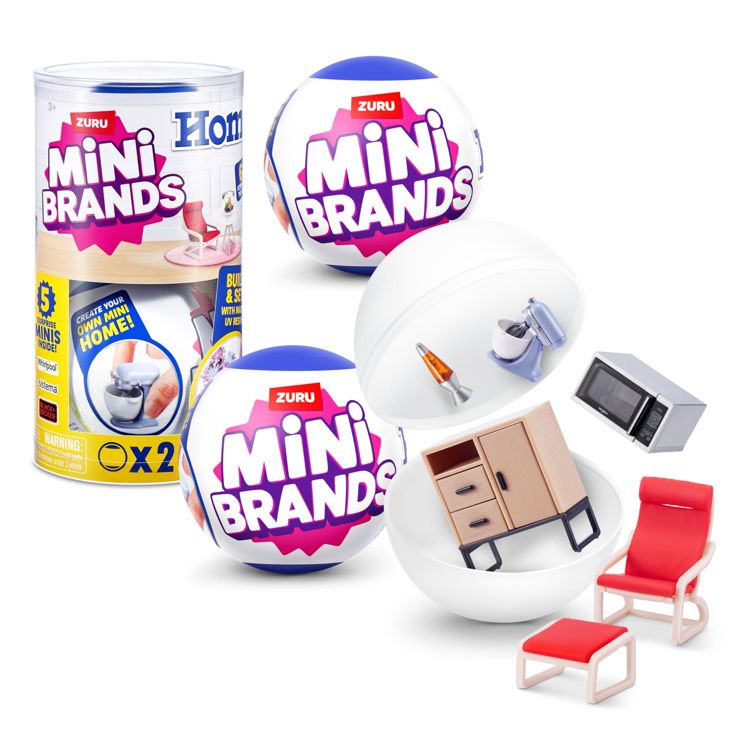 Mini Brands Home Capsule 2 Pack by ZURU Surprise Collectable Minis in Blind Packaging, Home-Themed Miniature Toys, Great Gifts for Girls and Kids