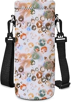 AUPET Water Bottle Bag Carrier,24oz/32oz Insulated Neoprene bottle Sling Holder Case Pouch Cover for 1000ML/750ML Bottles with Shoulder Strap for walking (Watercolor Style, 750ML)