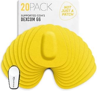 Not Just A Patch Dexcom G6 Adhesive Patches (20 Pack) - Dexcom G6 Stickers Adhesive Patches for Skin - Water Resistant Dexcom Overpatch G6 for Active Lifestyle 10-14 Days - Yellow