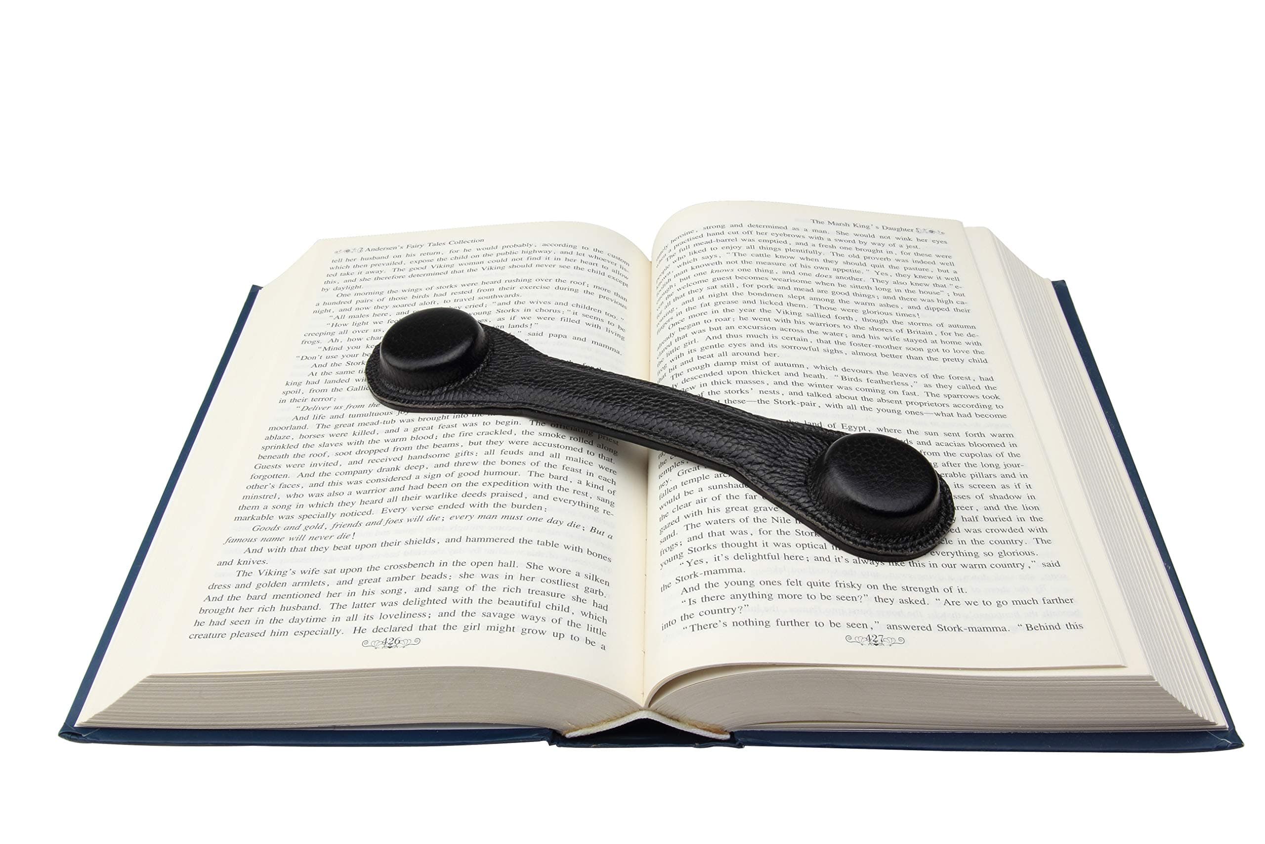 Superior Essentials Leather Bookmark Book Holder - Black Leather Paper Weights for Cookbooks, Textbooks, and Workbooks - Hands-Free Reading with Non-Slip Design and Magnetic Bookmark [1-Pack]
