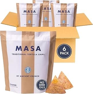 MASA Chips Churro Flavored Corn Tortilla Chips Cooked in Beef Tallow – Seed Oil Free Snack, 2pk×5 oz each– Handmade with Only Naturally Grown Corn, Cinnamon, & Sea Salt, Gluten Free