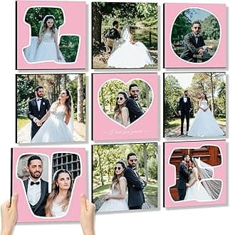 Custom Photo Tiles Personalized Photo Frames Peel and Stick Customized Mix Tiles Picture Frames Love Collage Wall Decor Photo Prints Gift for Family and Friends