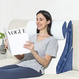 FSCGIFE Bed Wedge Pillow for Sleeping 3PCS, 20-in-1 Adjustable Memory Foam Wedge Pillow for Acid Reflux, 3-in-1 Incline Pillow Wedge for After Surgery, Snoring, Back Pain(Navy)