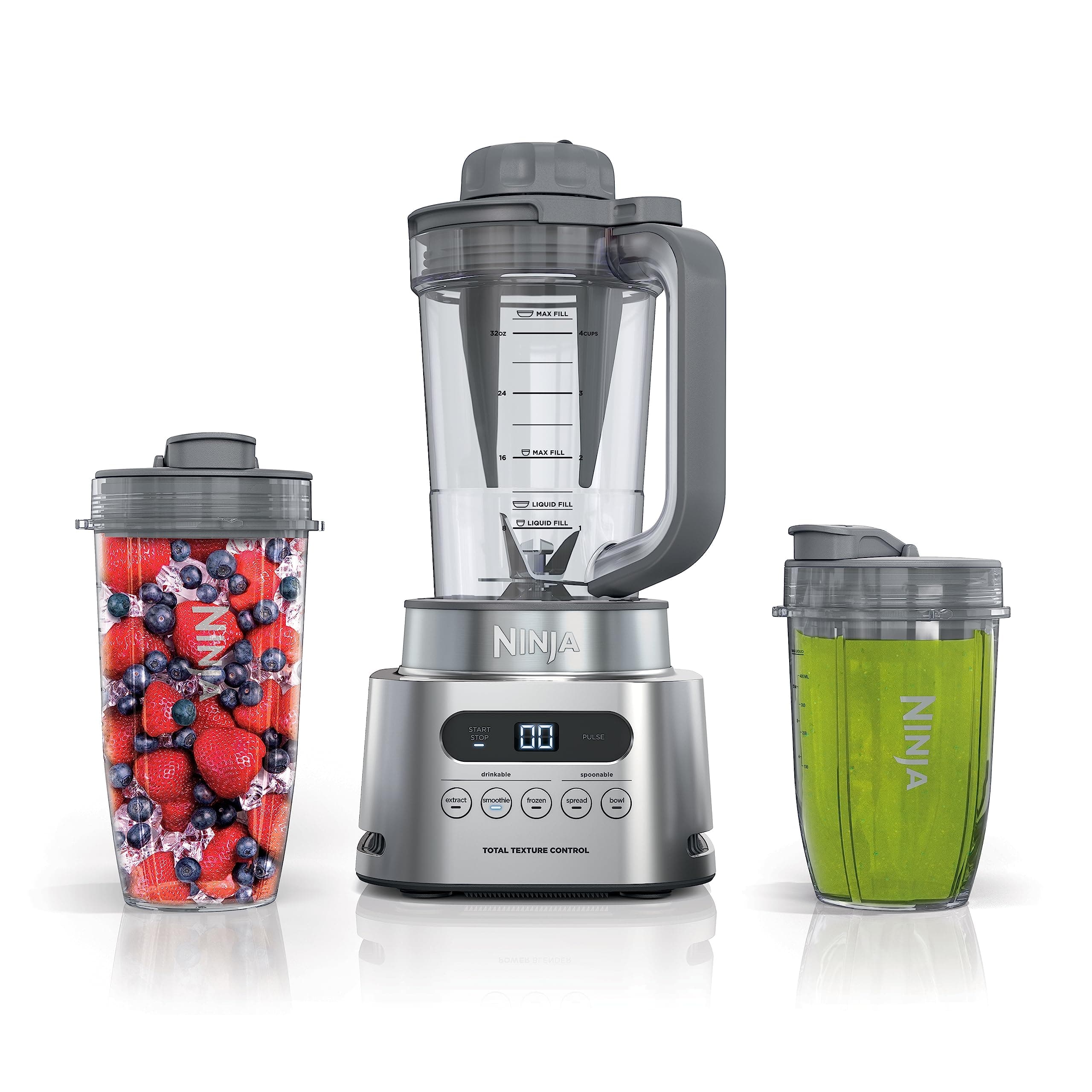 SS151 TWISTi Blender DUO, High-Speed 1600 WP Smoothie Maker & Nutrient Extractor* 5 Functions Smoothie, Spreads & More, smartTORQUE, 34-oz. Pitcher & (2) To-Go Cups, Gray