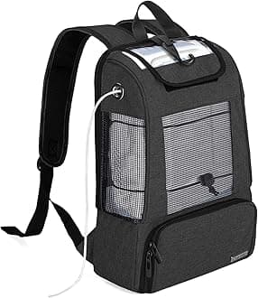 Portable Oxygen Concentrators Backpack, POC Travel Carrying Bag with Mesh Panels for Breathability, Compatible for Inogen, Oxygo, Caire Units, Black, Bag Only