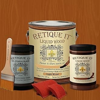 Retique It Gel Stain Liquid Wood Kits Real Paintable Wood. Great Companion to Chalk Finish Paint, Milk Paint, Furniture Paint. (8X Gal (400 sq ft), Rustic Finish, 42 Cedar)