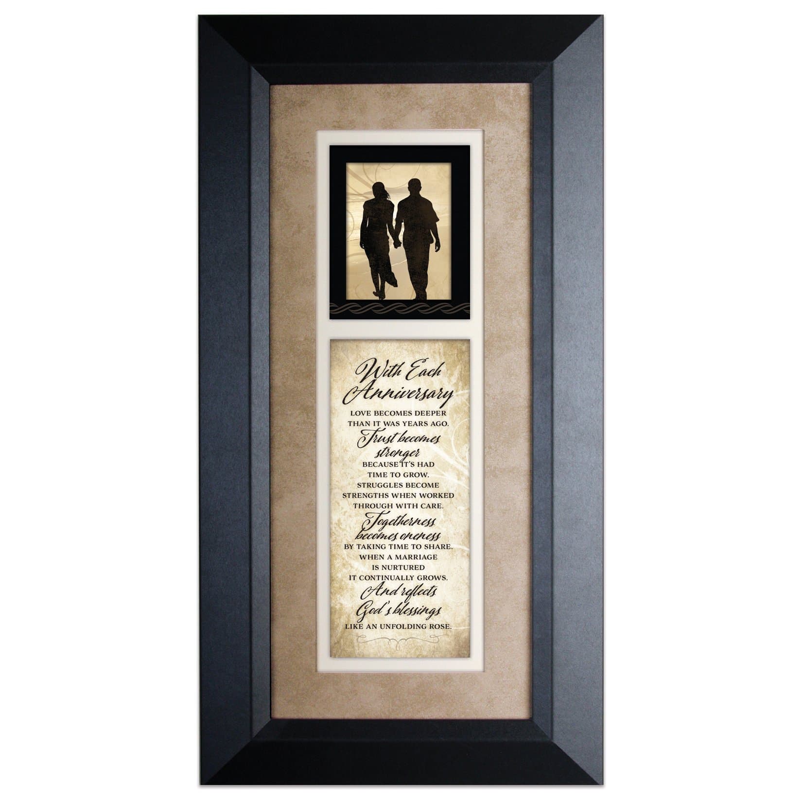 With Each Anniversary Love Becomes Deeper 8 x 16 Wood Wall Art Frame Plaque