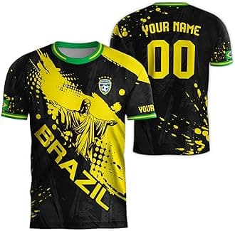 VATANASPersonalized Brazil Soccer Jersey 2025 - Custom Name Brazilian Jersey for Men