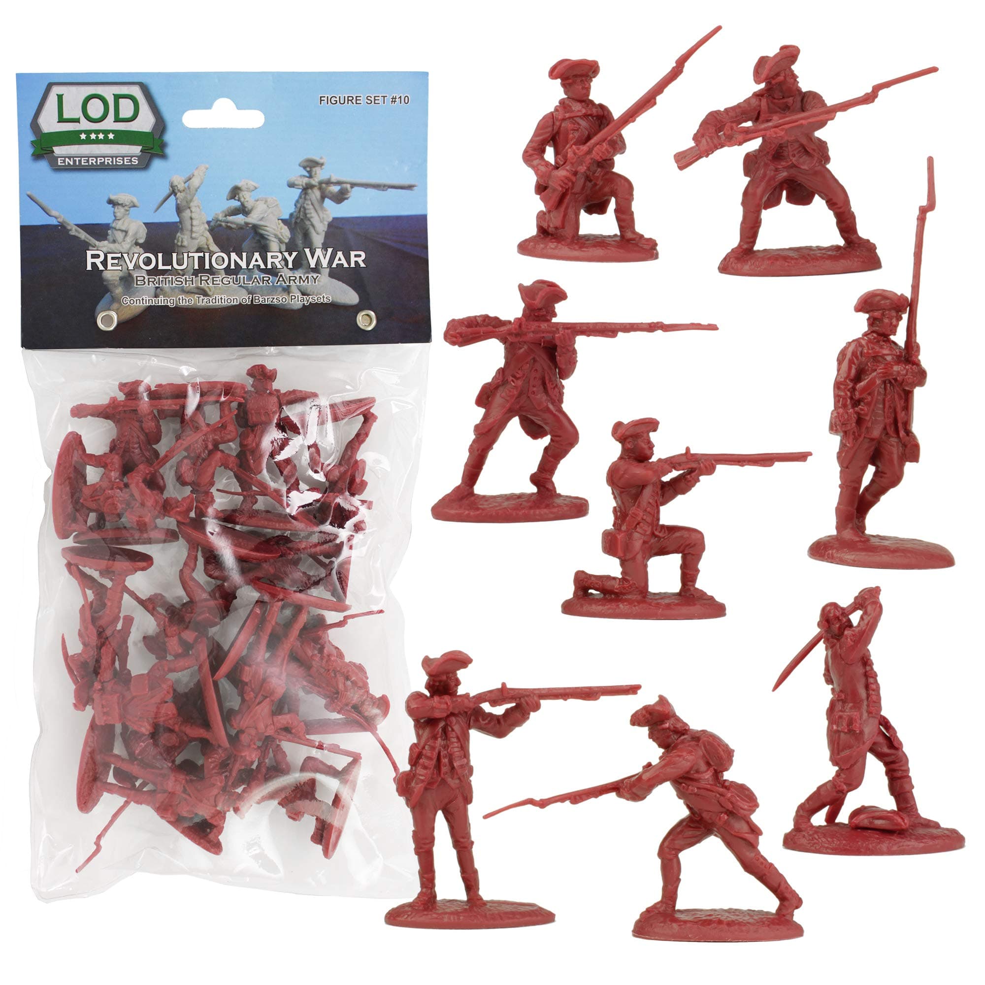 LOD Revolutionary War British Regular Army - 16 Red Soldier Figures 1:32 Scale