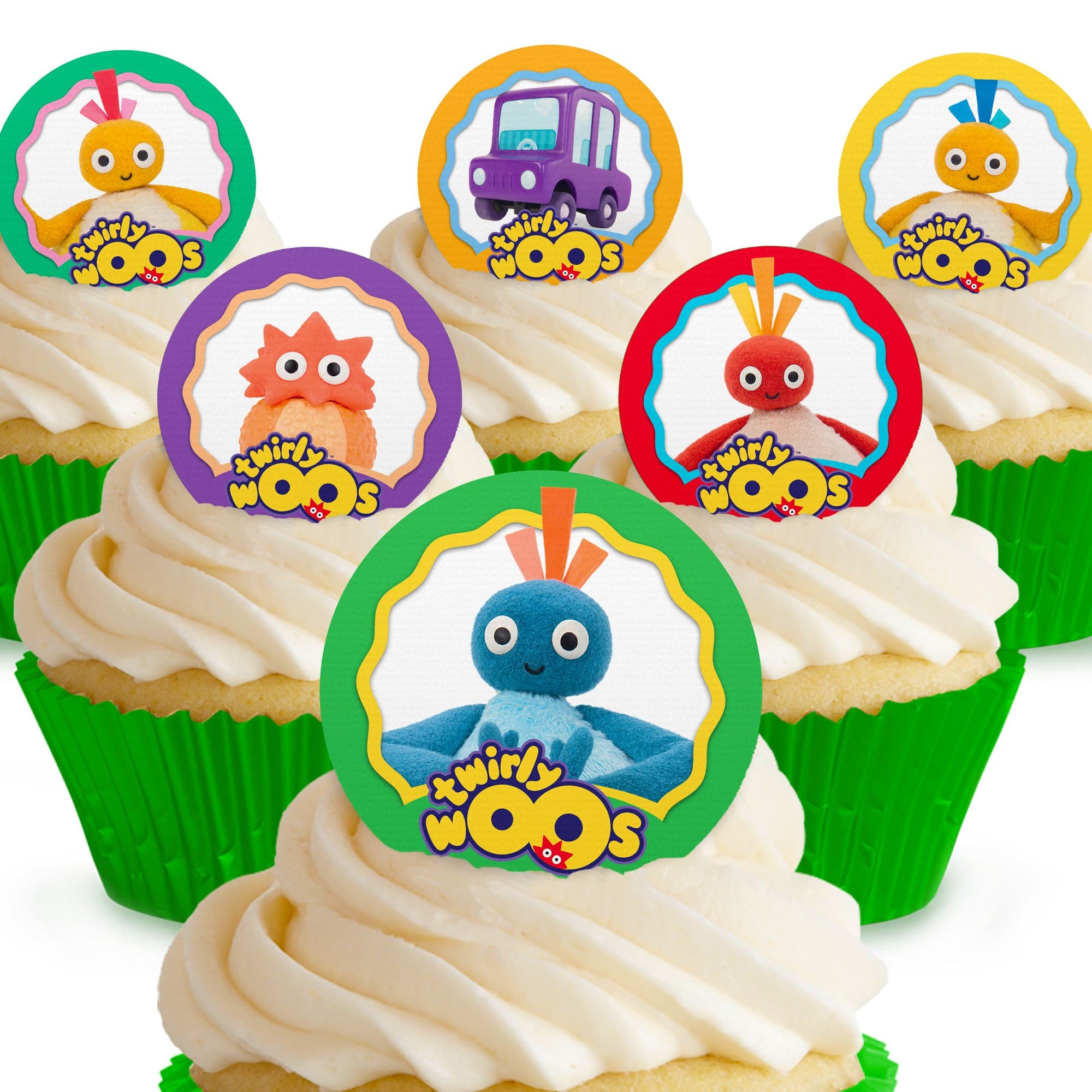 12 x PRE-CUT Twirlywoos Edible Cake Toppers