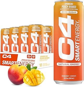 - Smart Energy Drink - Sugar Free Performance Fuel & Nootropic Brain Booster, Coffee Substitute or Alternative | Peach Mango Nectar 12 Oz - 12 Pack