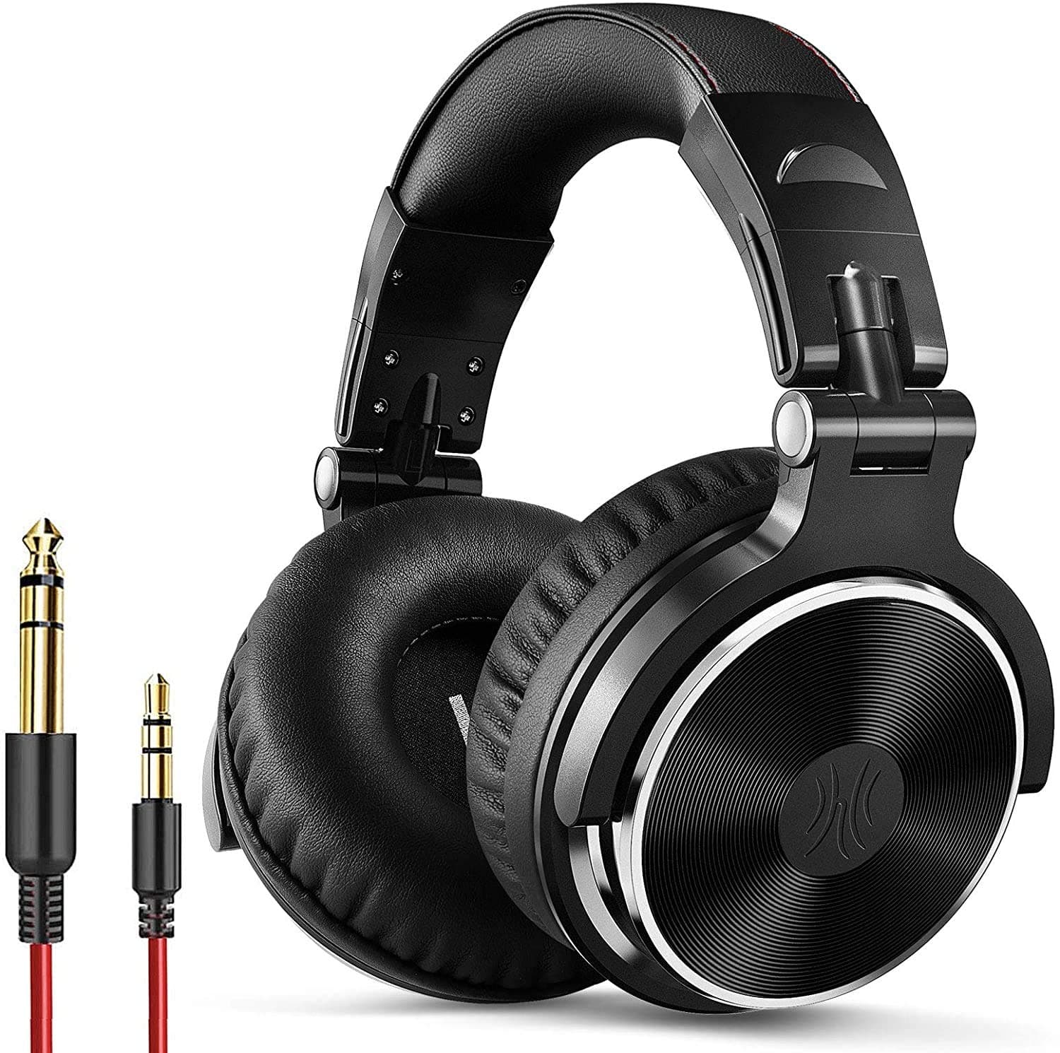 – OneOdio Over Ear Headphone Studio Wired Bass Headsets with 50mm Driver, Foldable Lightweight Headphones with Shareport and Mic for DJ Recording Monitoring Mixing Podcast Guitar PC TV