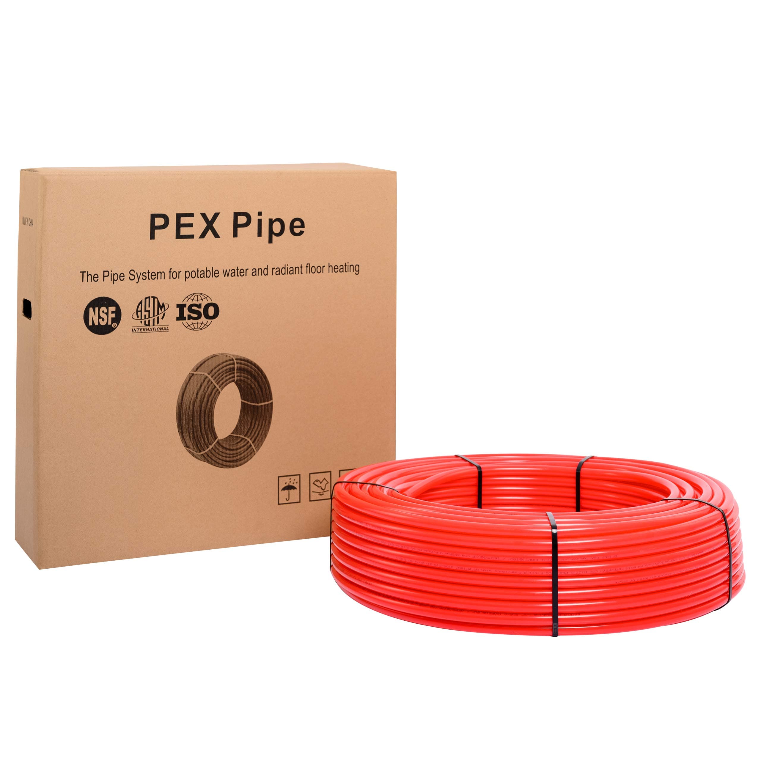 Pex Piping Red Color in 1 Inch - 100 ft Length for Potable Water - Non-Oxygen Barrier Piping for Hot/Cold Water - Plumbing and Heating Applications - Flexible for Easy Install or Repair,(B-5)