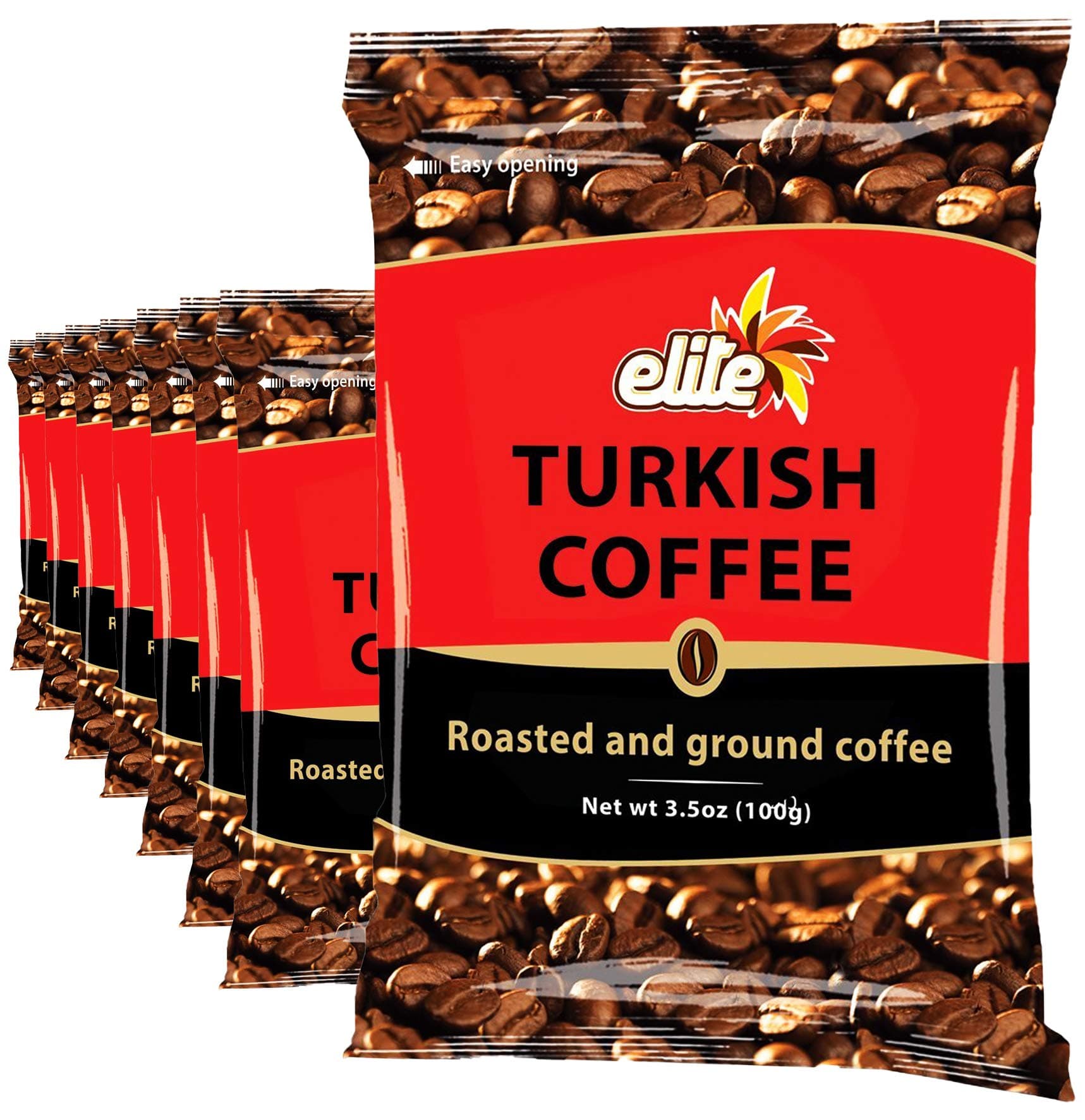 Elite Turkish Ground Roasted Coffee Bag, 3.5000-ounces (Pack of 8)