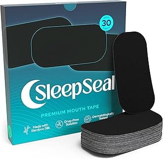 SleepSeal Mouth Tape for Sleeping - 30 Nights - Hypoallergenic Bamboo Silk, Medical-Grade Adhesive, Dermatologically Tested & Gentle on Skin - Anti Snoring, Supports Nasal Breathing for Men & Women