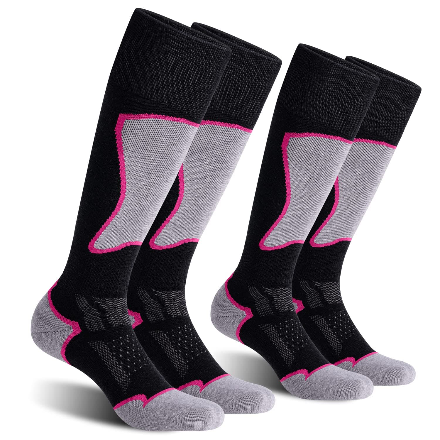 Women's Merino Wool Ski Socks, 2/3 Pack Thermal Warm Winter Thick Knee High Snowboarding Skiing Socks