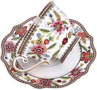 fanquare Fine Bone China British Coffee Cup and Saucer Set