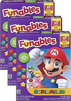 Fruit Snacks, Super Mario Shaped Fruit Flavored Snacks, 0.8 ounce Pouches (Pack of 30)