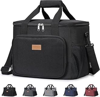 Lifewit Large Lunch Bag Insulated Lunch Box Soft Cooler Cooling Tote for Adult Men Women, Black 40-Can (24L)