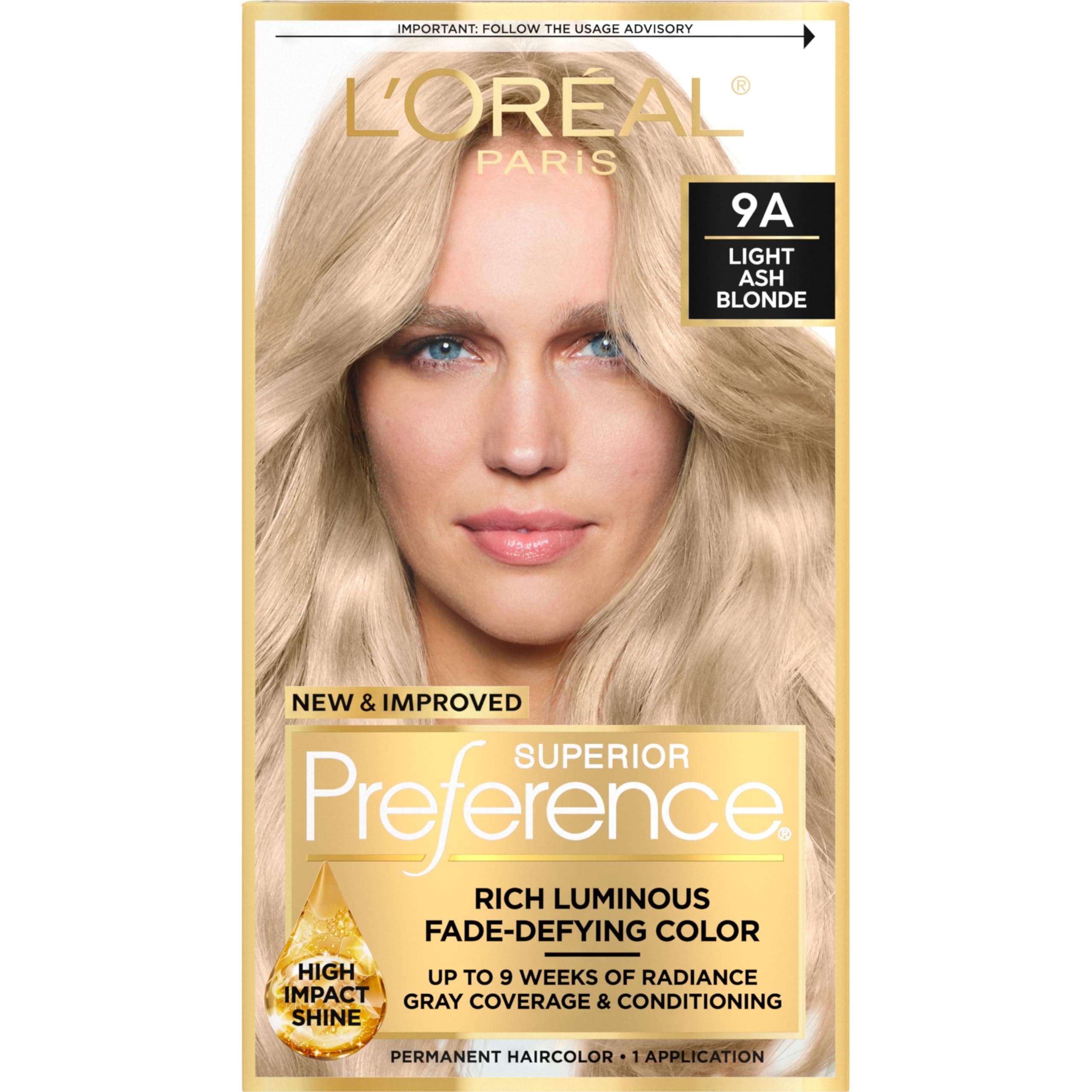L'Oréal Paris Superior Preference Permanent Hair Color, 9A Light Ash Blonde