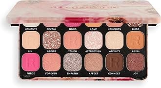 Revolution Beauty, Forever Flawless Eyeshadow Palette, 18 Pigmented Shades, Neutral & Pink Pressed Powder Mattes, Shimmers, Glitters, Affinity